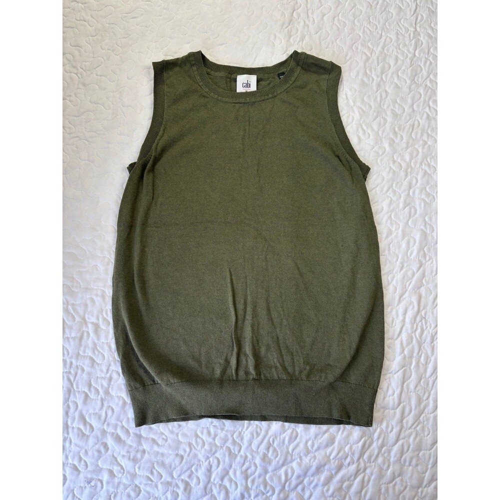 Cabi Army Green Knit Sleeveless Sweater size medium